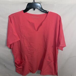 Mandala Women’s Clinic Scrubs Shirt Size 2XL Pink Hospital Medical Surgery